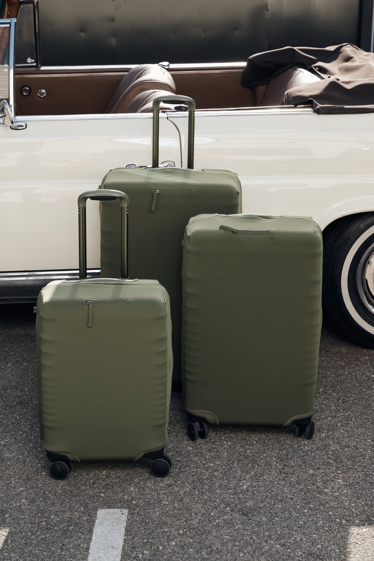 Medium Kofferhülle für Check-in-Gepäck in Oliv