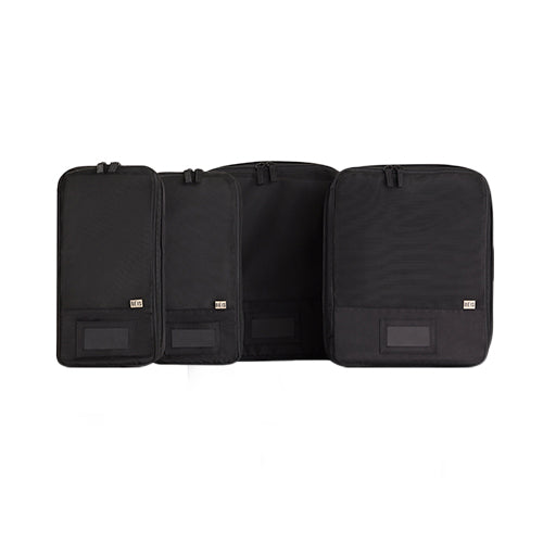 Set 4 cubi da viaggio compressione in nero
