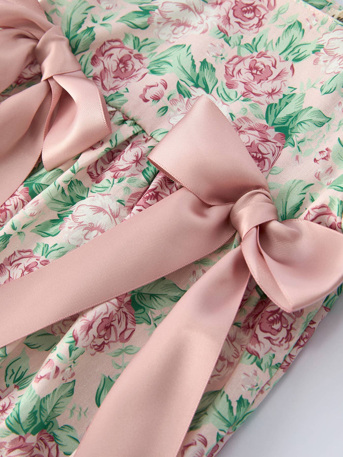 Pelele para bebé niña en rosa vintage