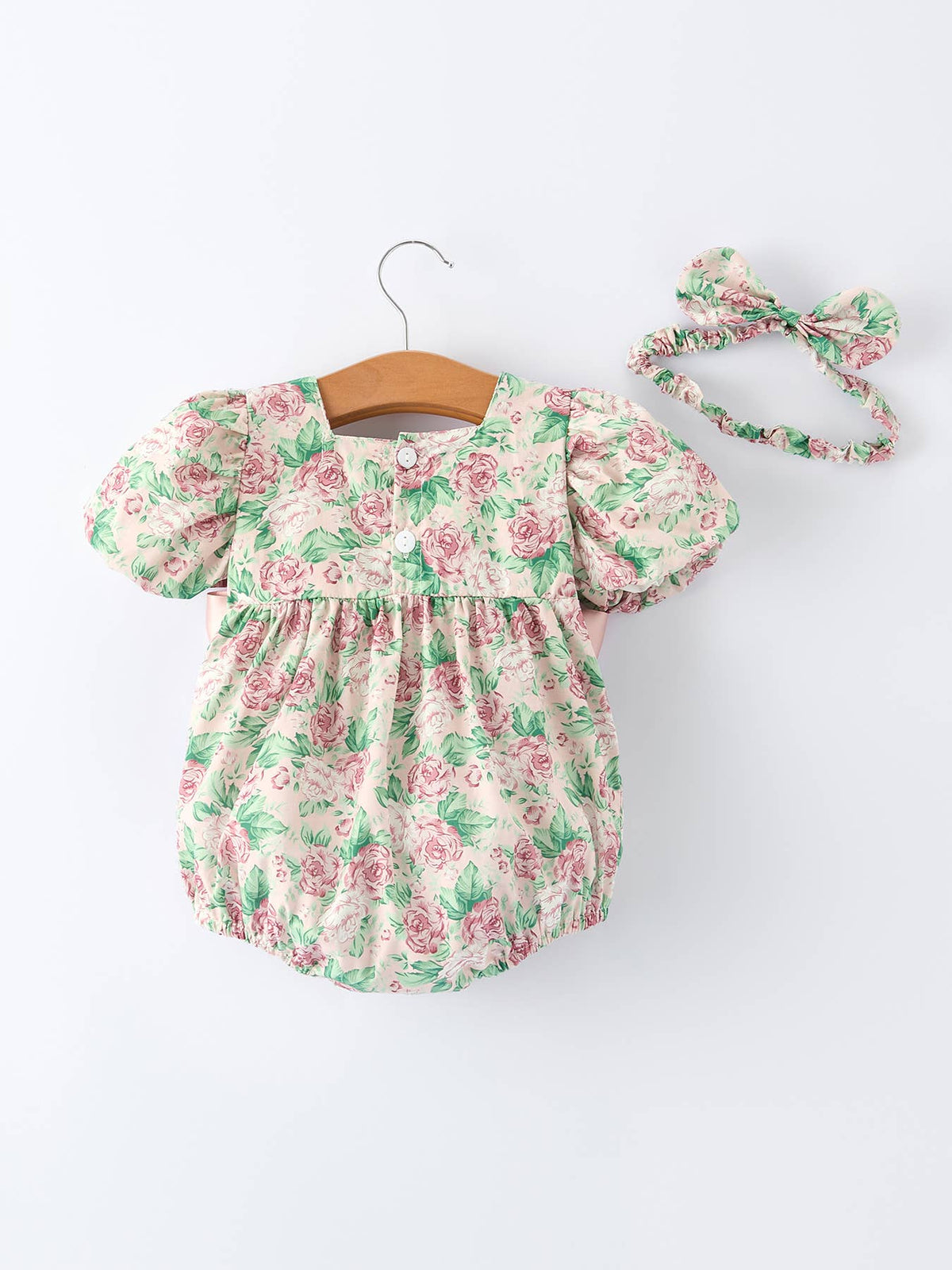 Pelele para bebé niña en rosa vintage