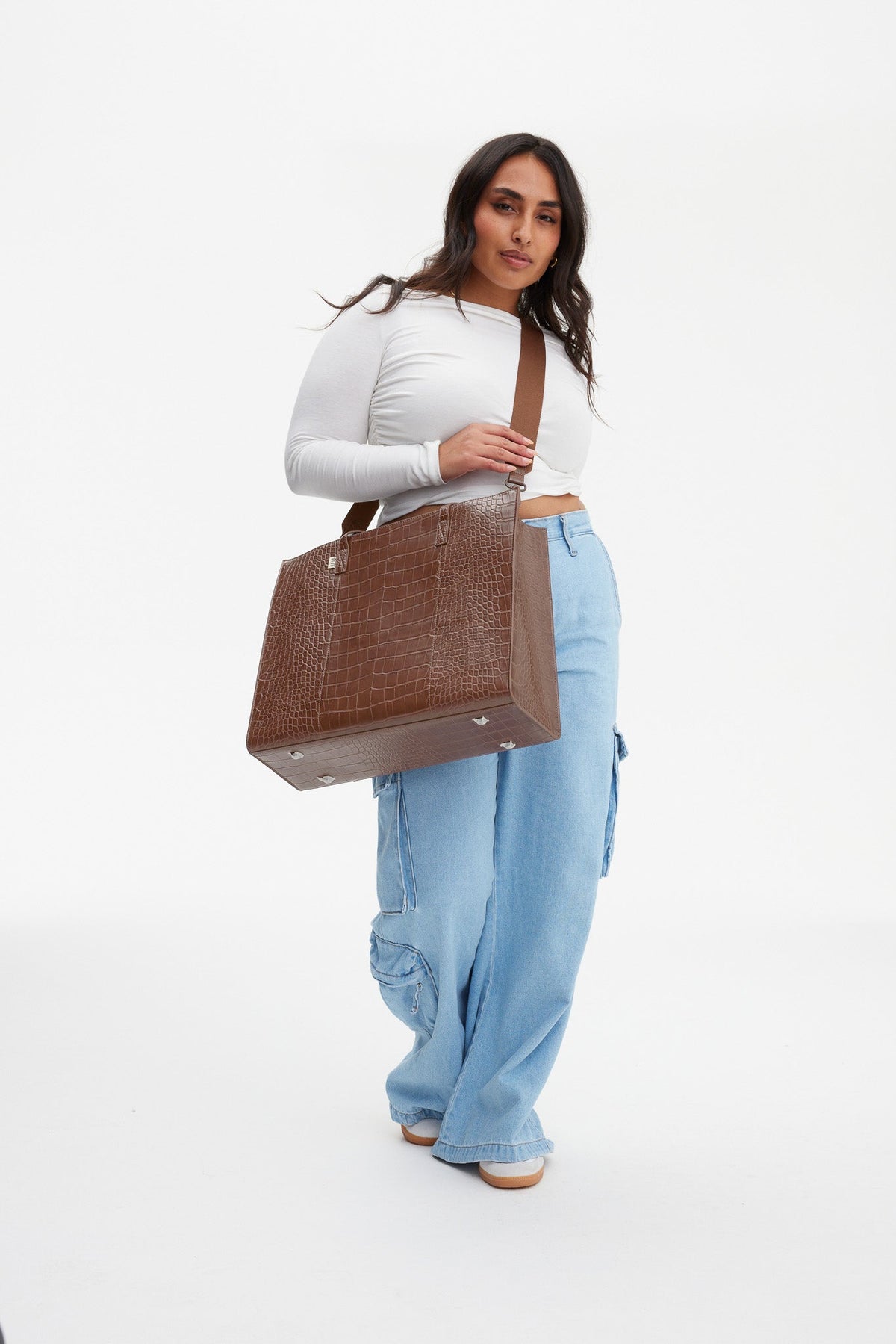El bolso tote grande en Maple Croc