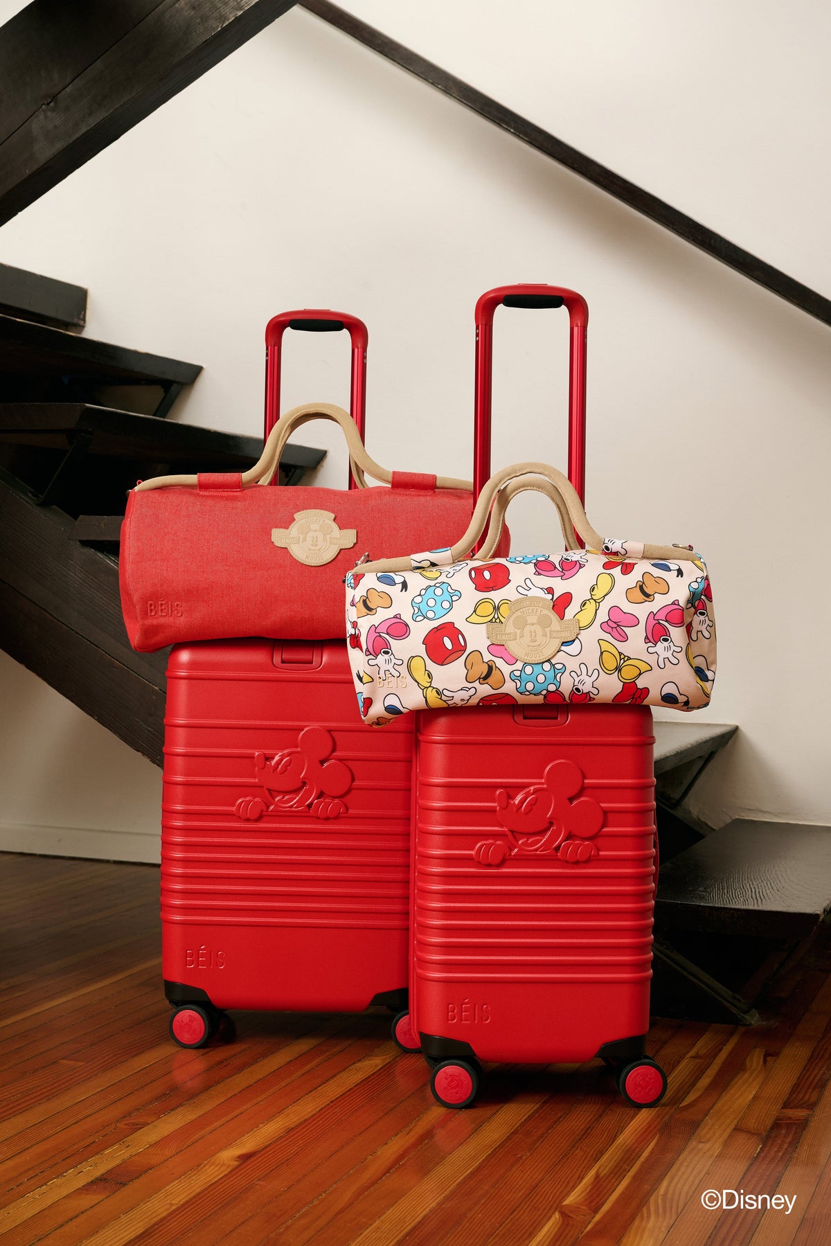 Valise cabine Disney à roulettes, rouge Mickey Mouse