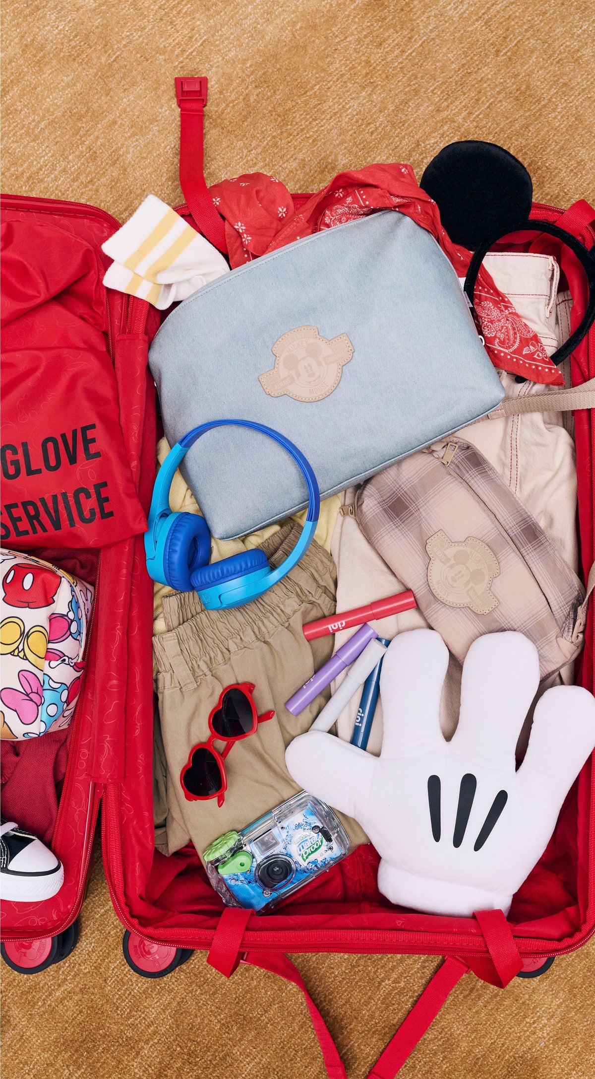 La trousse à maquillage moyenne Disney en bleu jean
