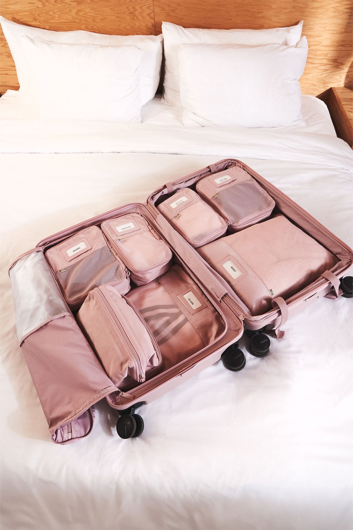 Set 6 cubi da viaggio compressione in rosa Atlas