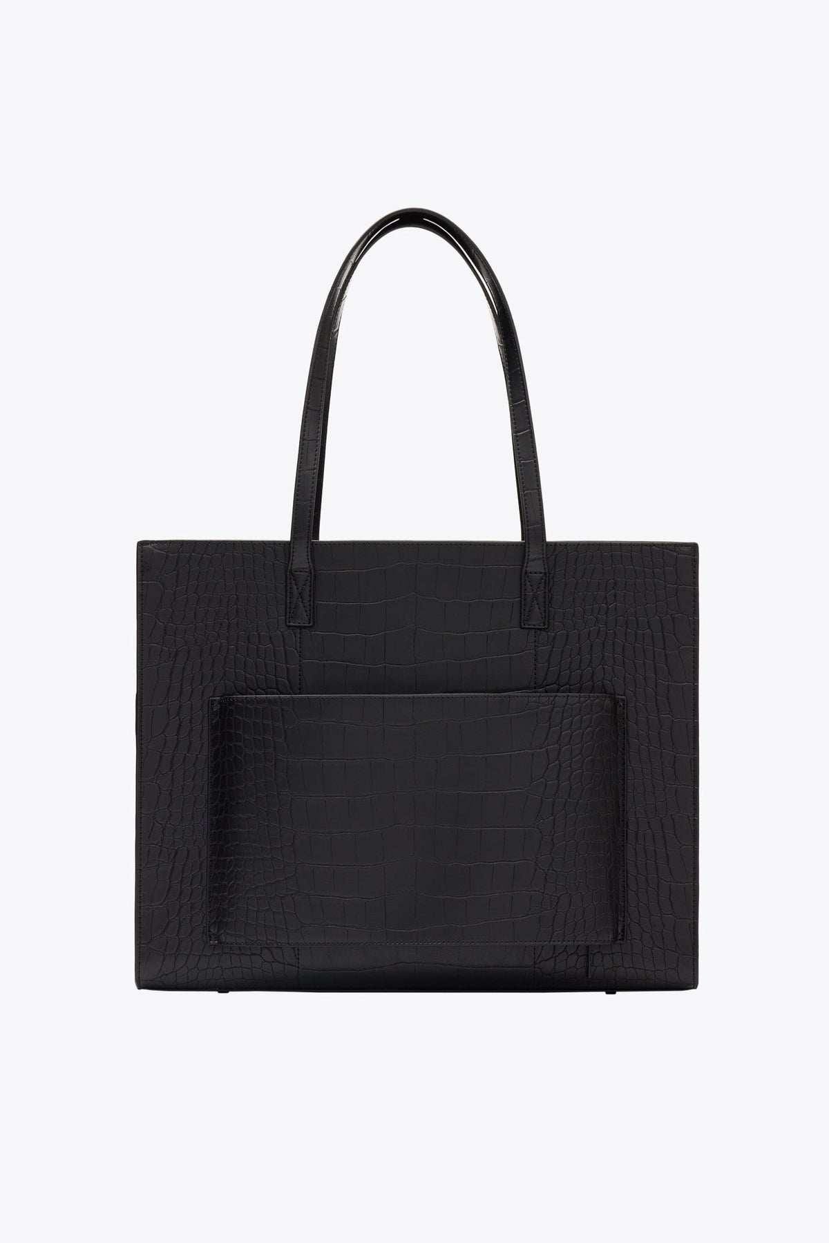 El bolso tote grande de trabajo en negro croco