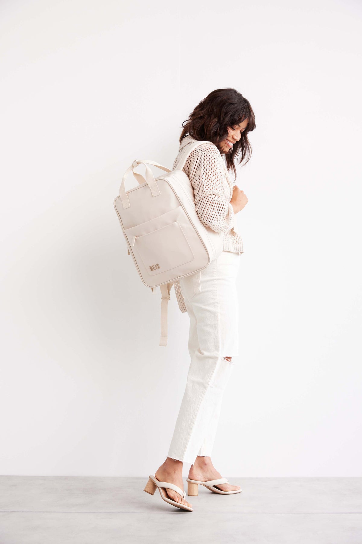 La mochila Expandable en beige