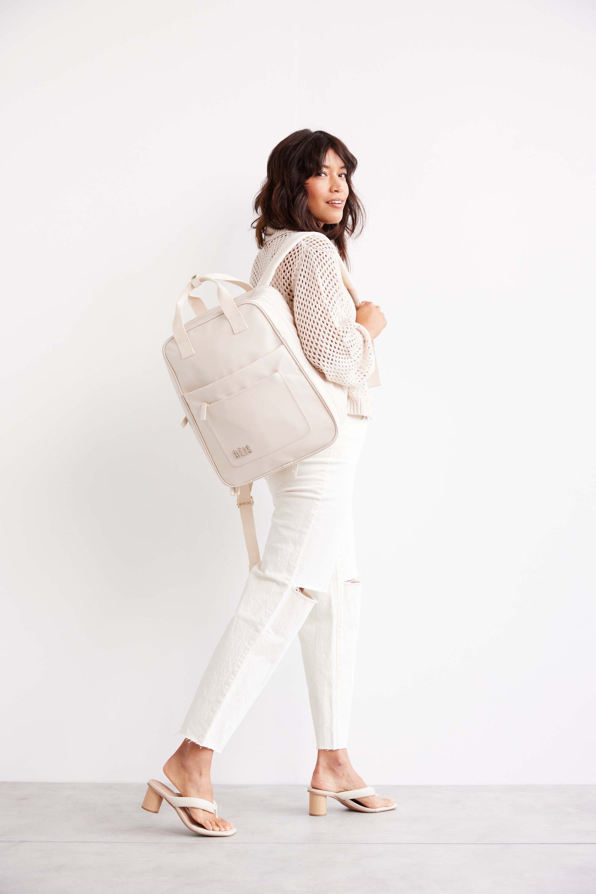 La mochila Expandable en beige