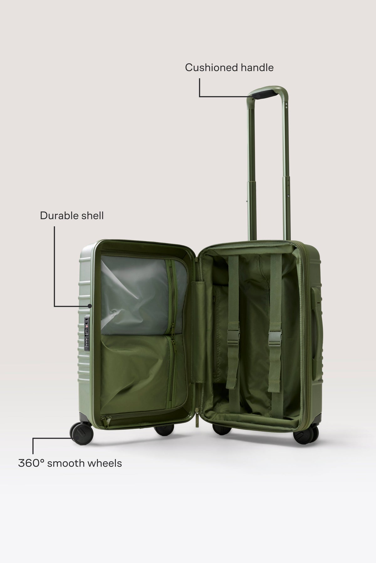 Der Carry-On Roller in Oliv