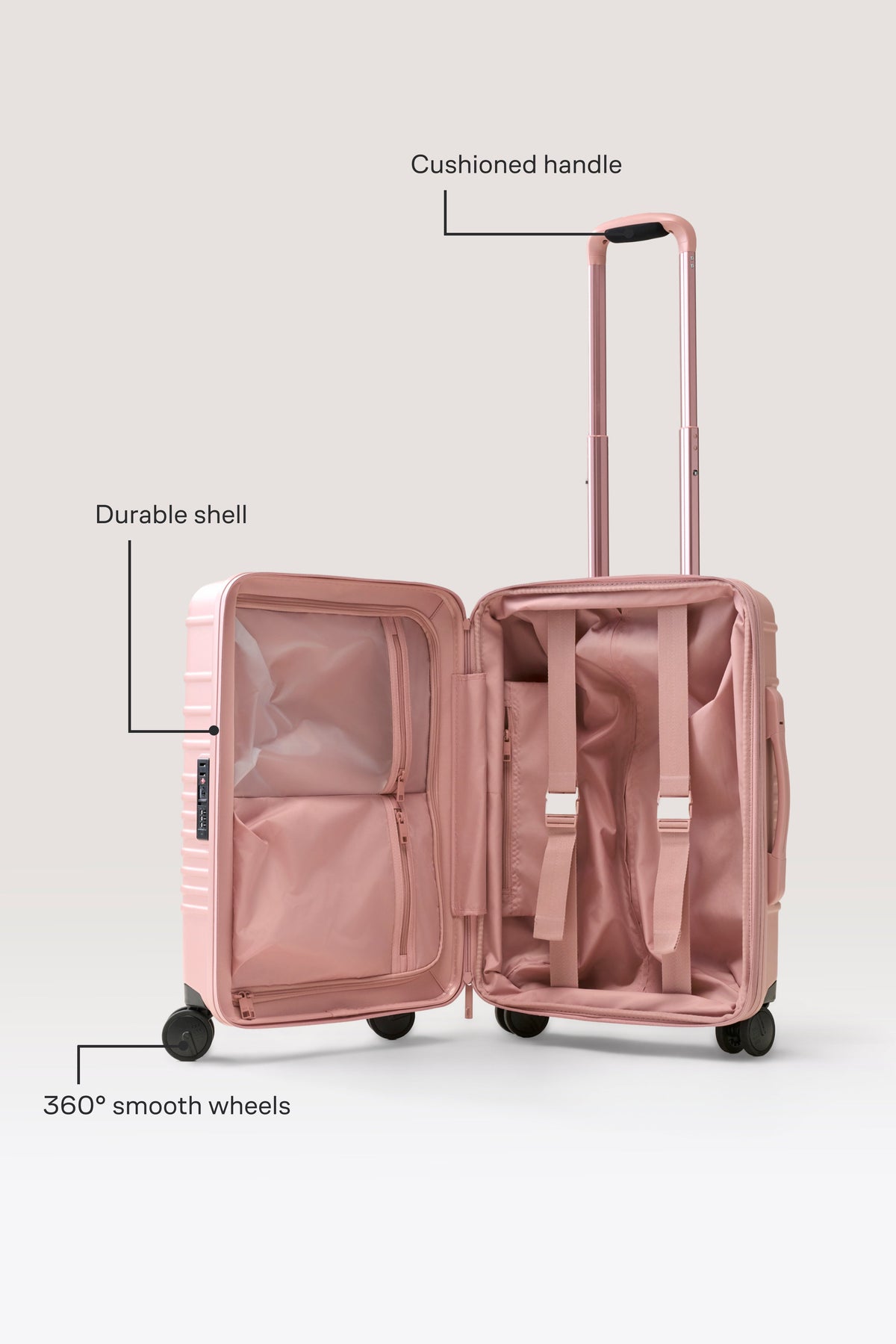 Der Carry-On Roller in Atlas Pink