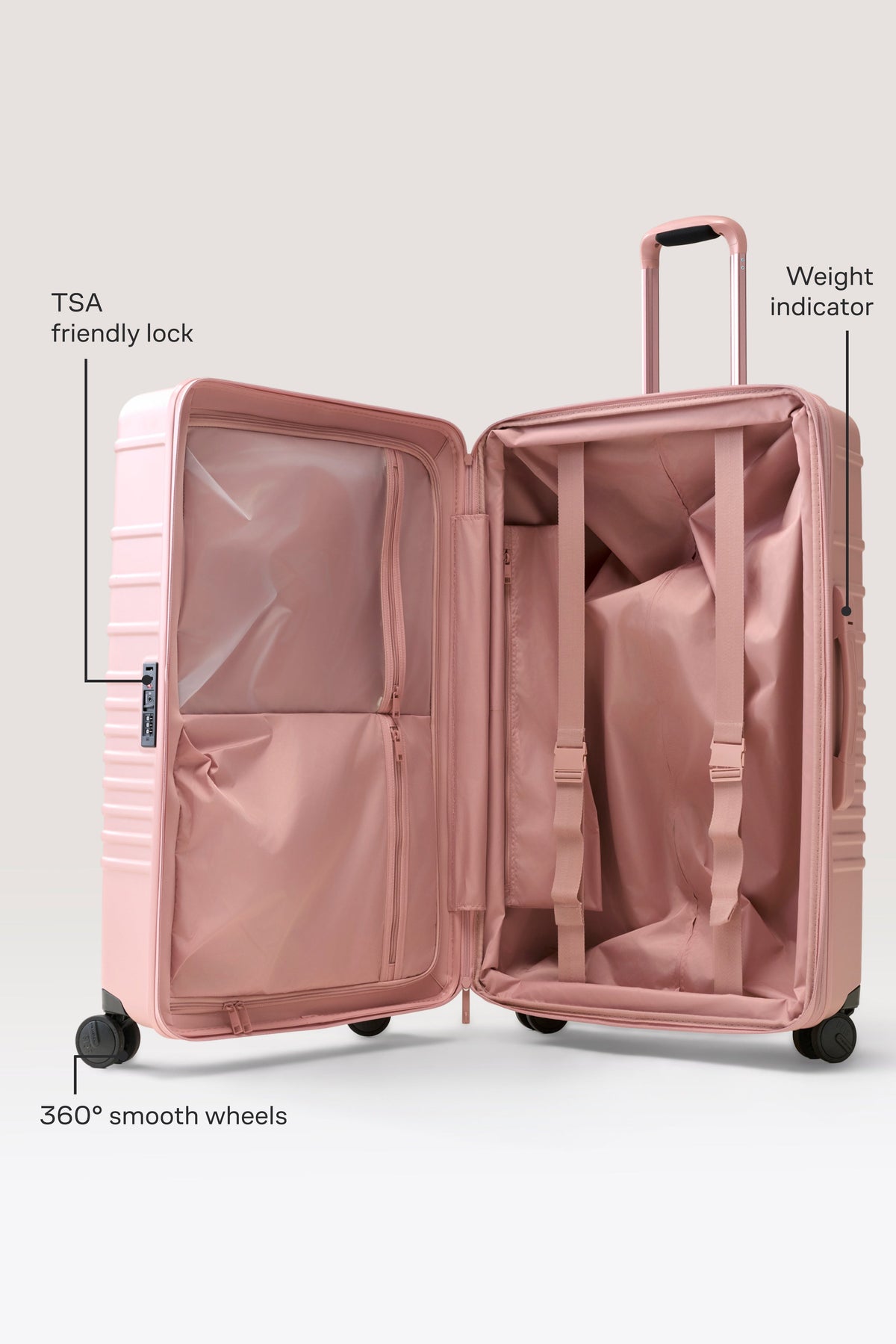 Il trolley grande da stiva in rosa Atlas