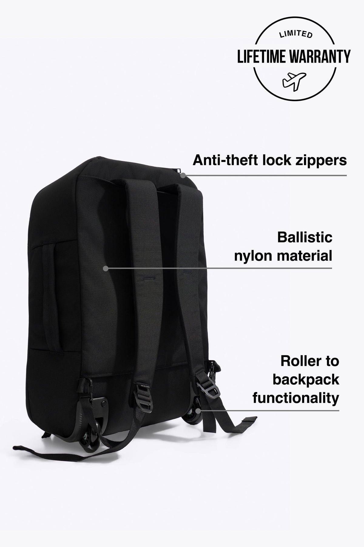 La mochila con ruedas Pro en negro