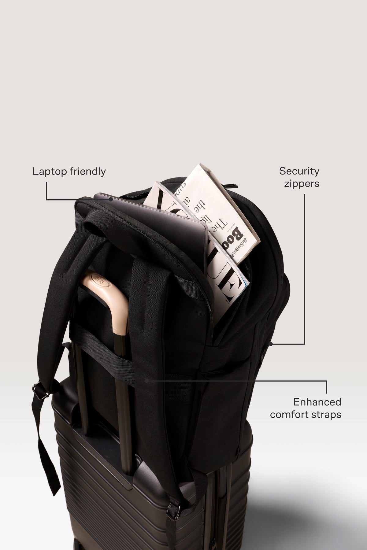 Le sac à dos de voyage en noir