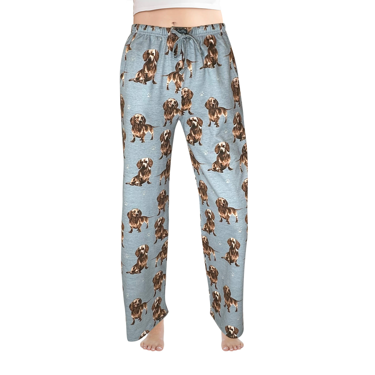 Pantalón de pijama unisex de mezcla de algodón con estampado de perros salchicha