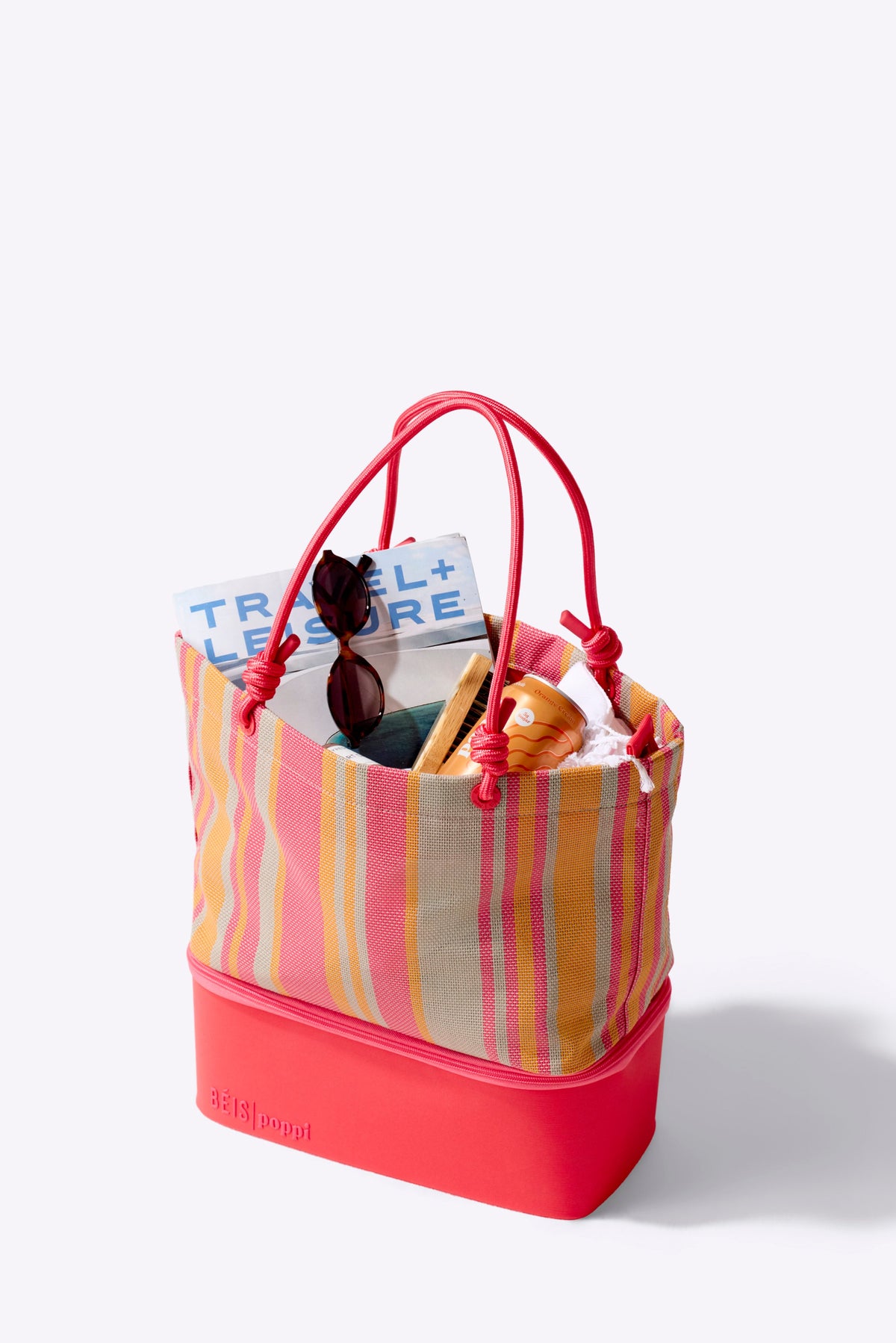 BÉIS x poppi Die Cooler Tote in Juicy Stripe