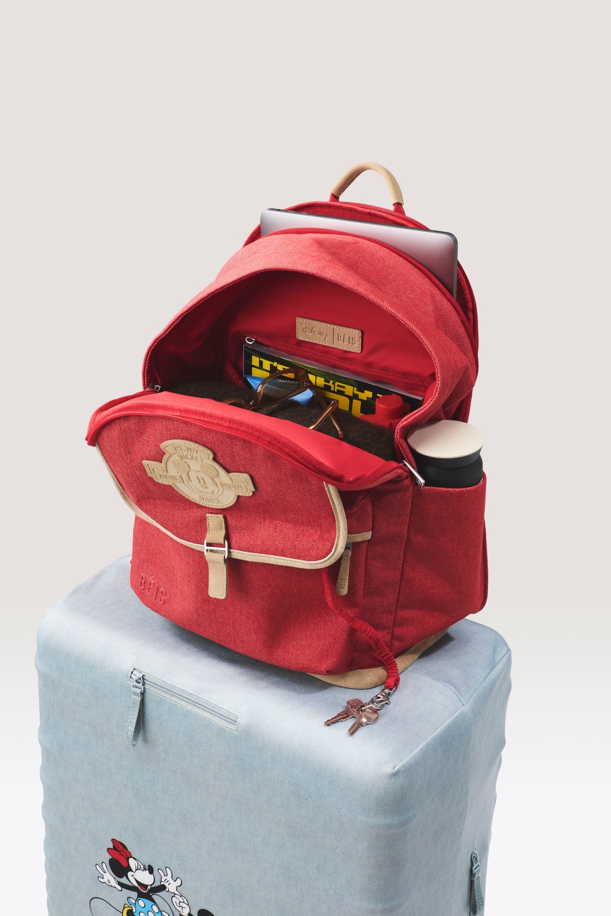 Le sac à dos Disney en jean rouge