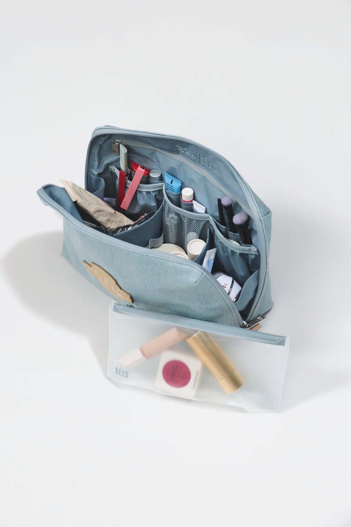 Trousse à maquillage Disney grand modèle en jean bleu