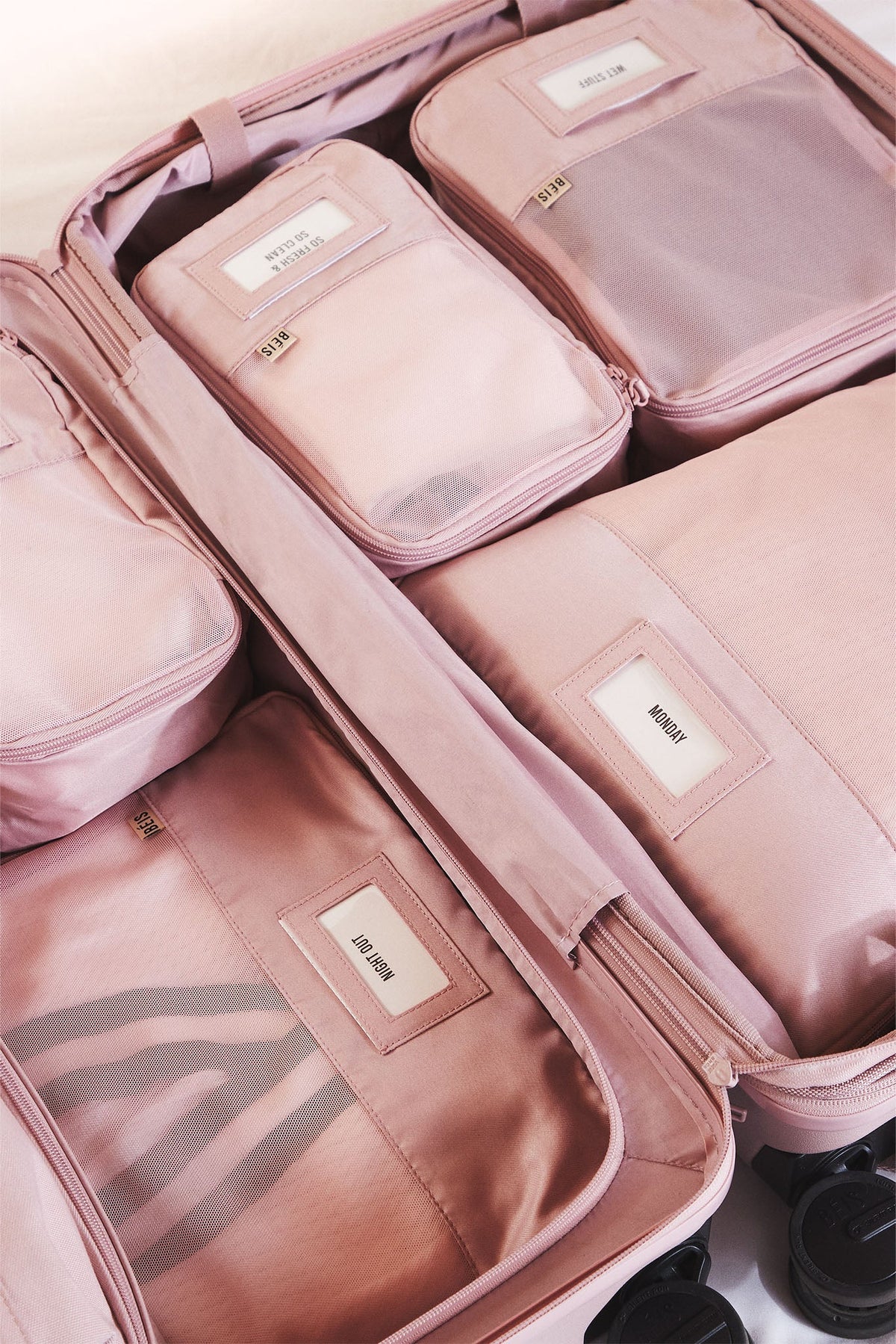 Set 6 cubi da viaggio compressione in rosa Atlas
