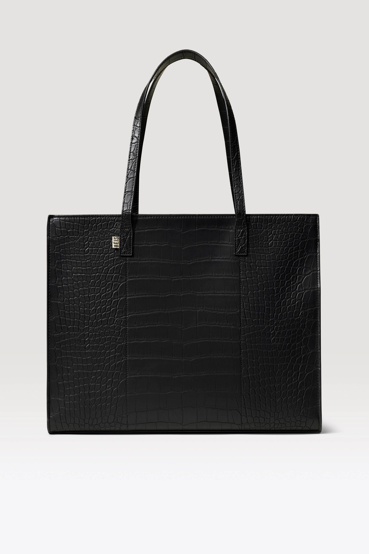El bolso tote grande de trabajo en negro croco