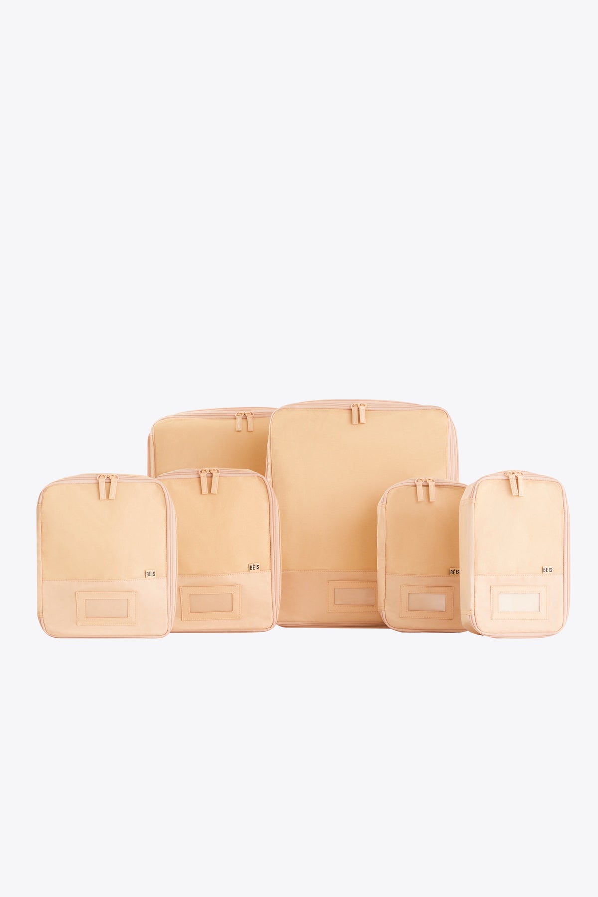 Set 6 cubi da viaggio compressione in beige