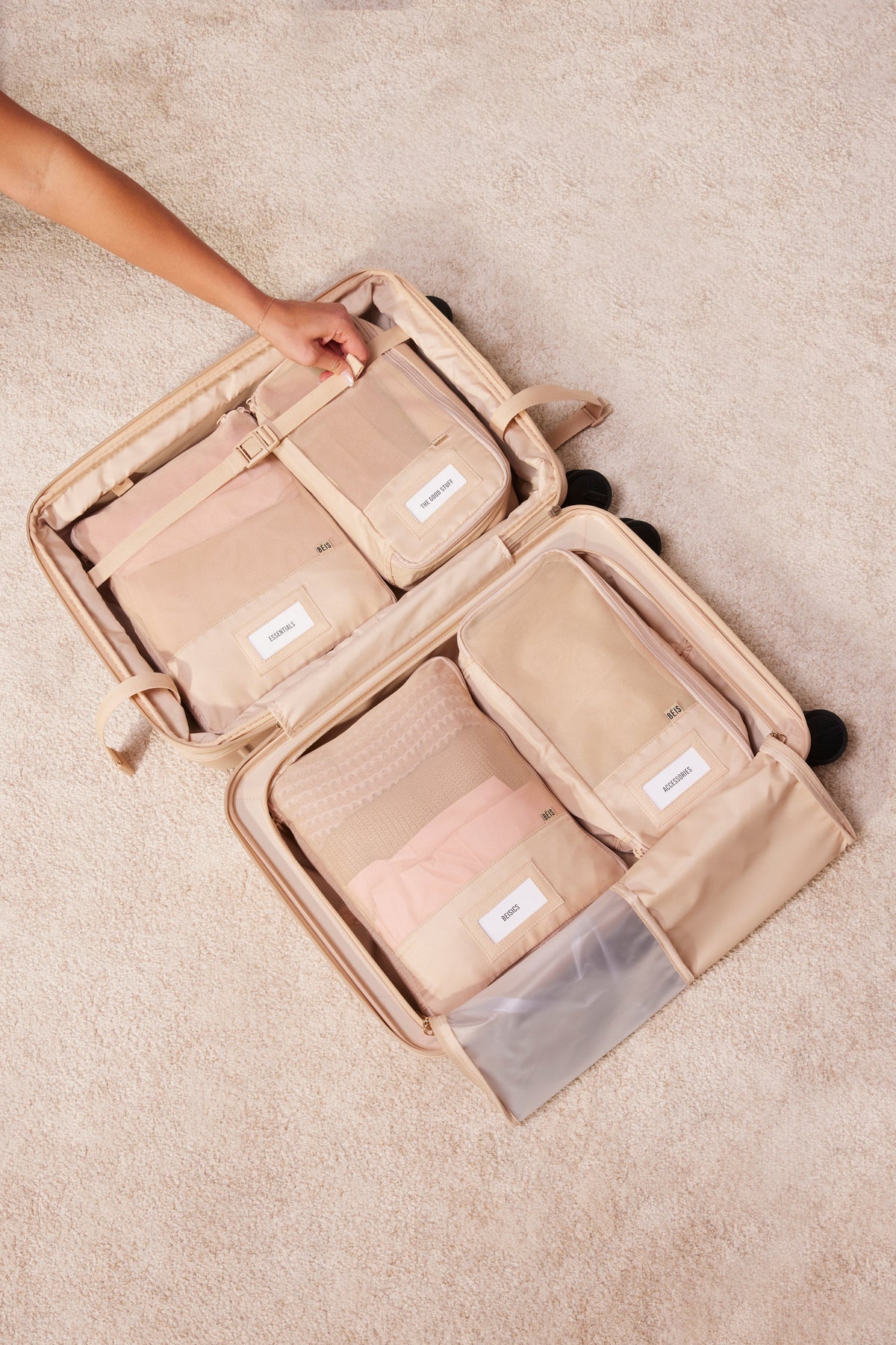 Die Kompressions-Packwürfel 4er-Set in Beige