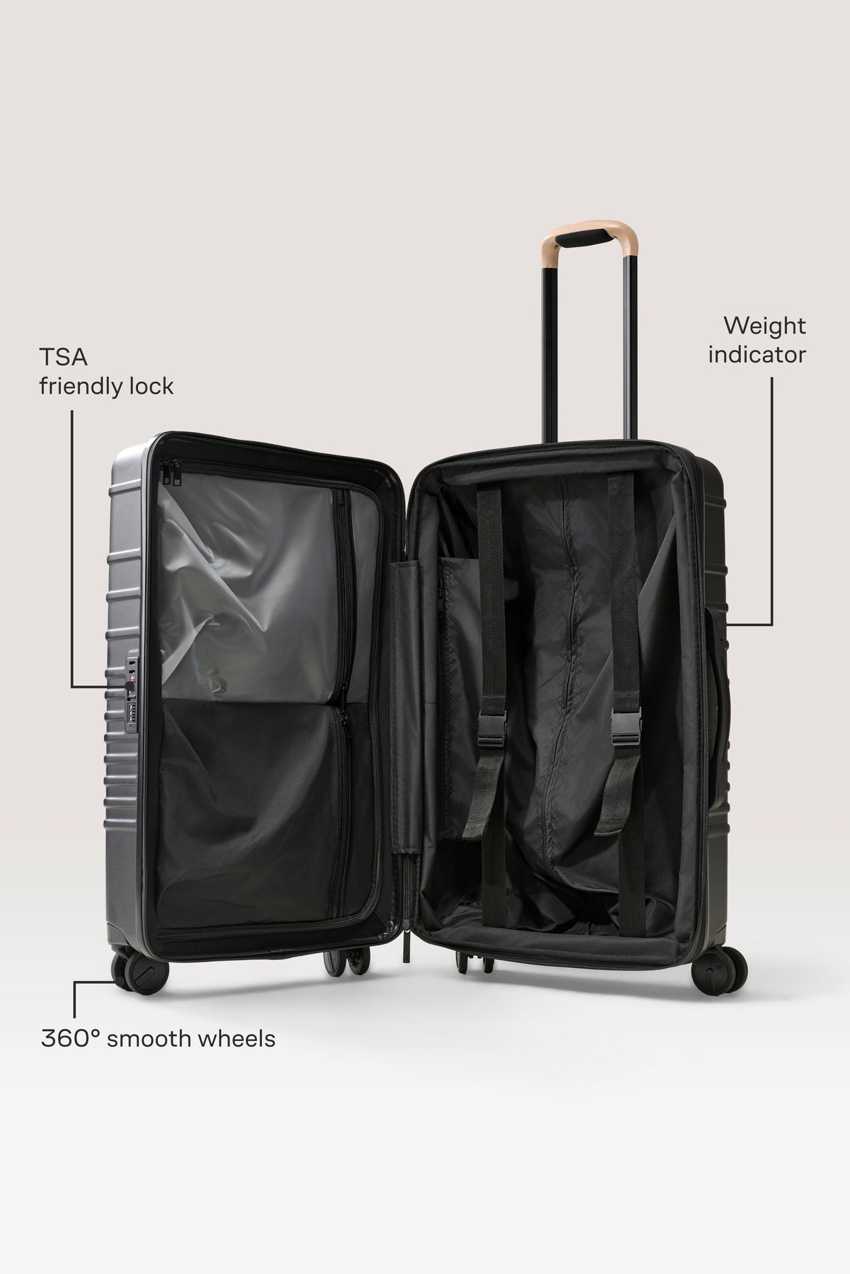La valise cabine de taille moyenne, noir